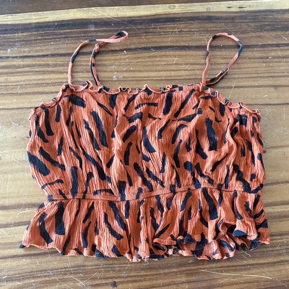 Forever 21 Tiger Stripe Camisole in Orange and Black